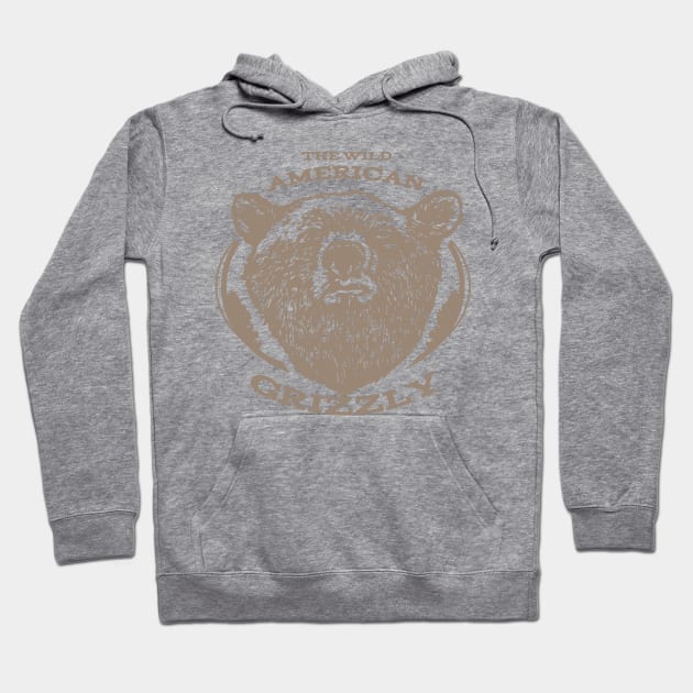 The wild american grizzly bear Hoodie by Digster